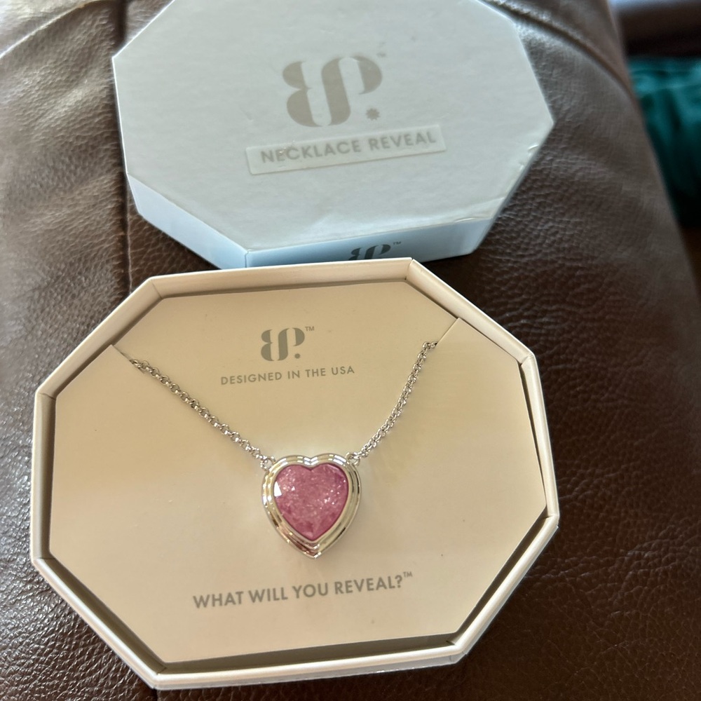 BP Pink Heart Pendant Necklace